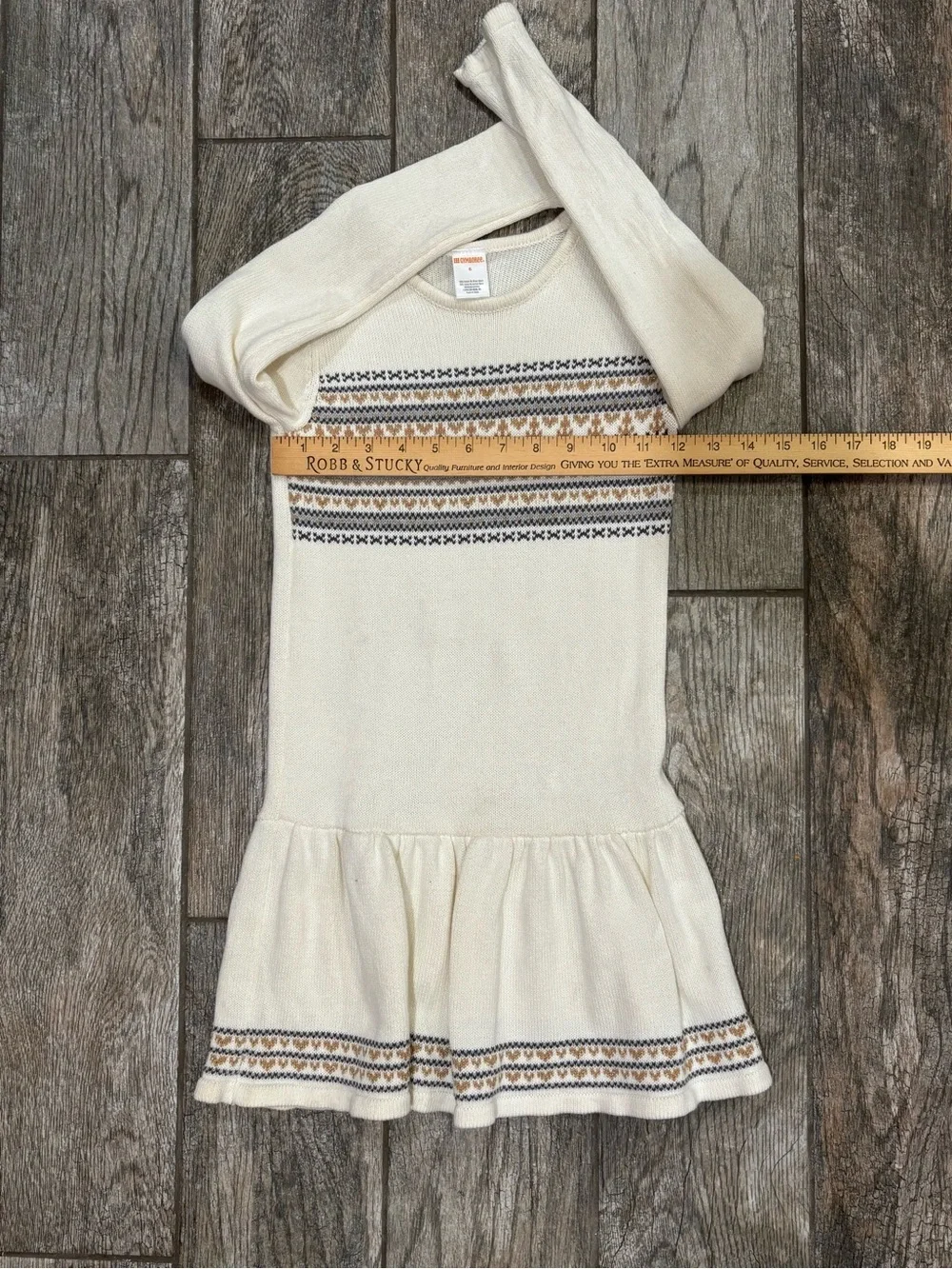 Gymboree Cream Knit Long-Sleeve Dress with Fair Isle Accents